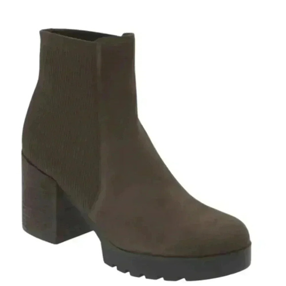 NWT Eileen Fisher Wedge Boots 8 Suede Brown Mocha Farrah Nubuck - Picture 1 of 5